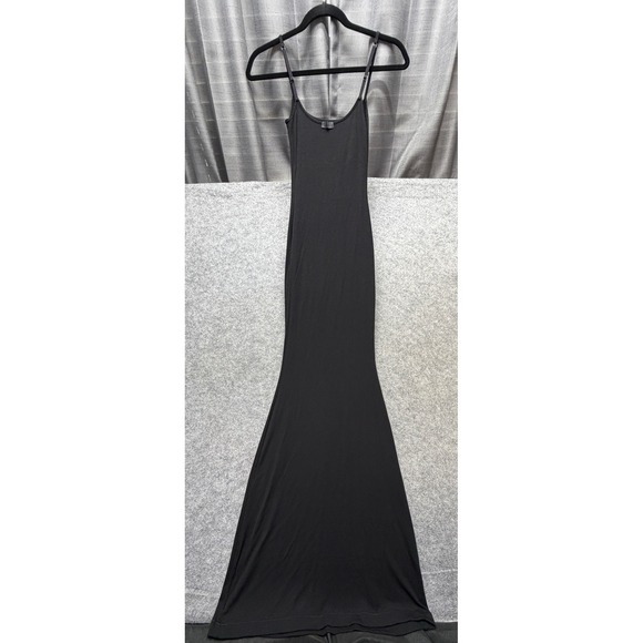 SKIMS Dresses & Skirts - SKIMS Soft Lounge Long Slip Dress Black Ribbed Maxi Gown Small Spaghetti Strap